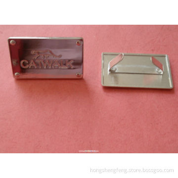 Custom Made Fashion Bag Iron Material Label with Logo